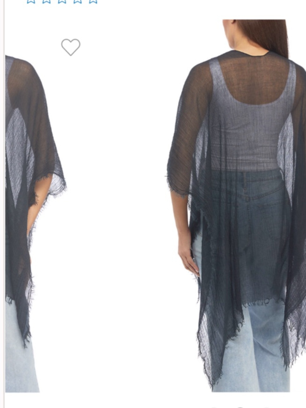 Nwt Echo Sheer gray ruana